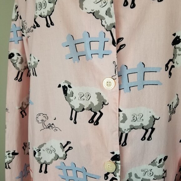Nick & Nora Pink L/S 2pc Cotton Bo Peep Counting Her Sheep Pajamas Ladies XL NEW - Picture 4 of 10